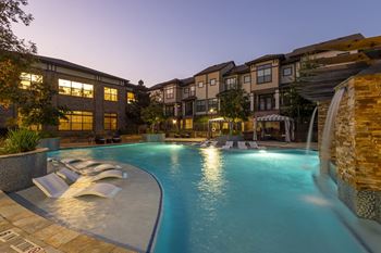resort inspired pool at The Townhomes at Woodmill Creek, The Woodlands TX